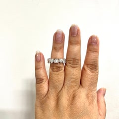 GIA White Diamond Heart Shape Eternity Band in 18K White Gold