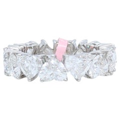 GIA White Diamond Heart Shape Eternity Band in 18k White Gold