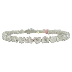 GIA White Diamond Heart Tennis Bracelet in 18K White Gold