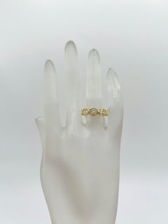 GIA White Diamond Oval East West Bezel Band Ring in 18K Yellow Gold