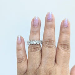 GIA White Diamond Oval Eternity Band in 18K White Gold