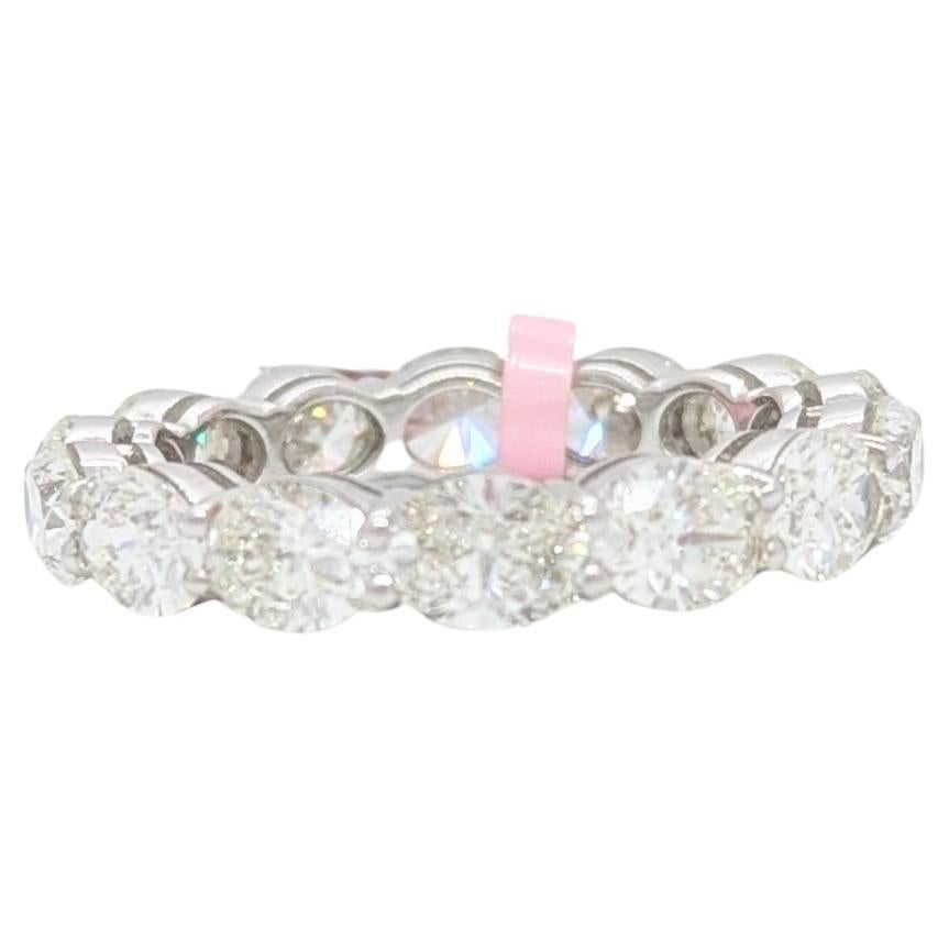 GIA White Diamond Oval Eternity Ring in Platinum For Sale at 1stDibs