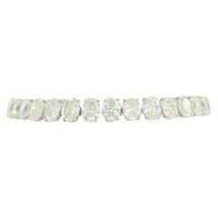 GIA White Diamond Oval Tennis Bracelet in 18K White Gold