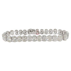 Bracelet de tennis ovale en platine avec diamants blancs certifiés GIA