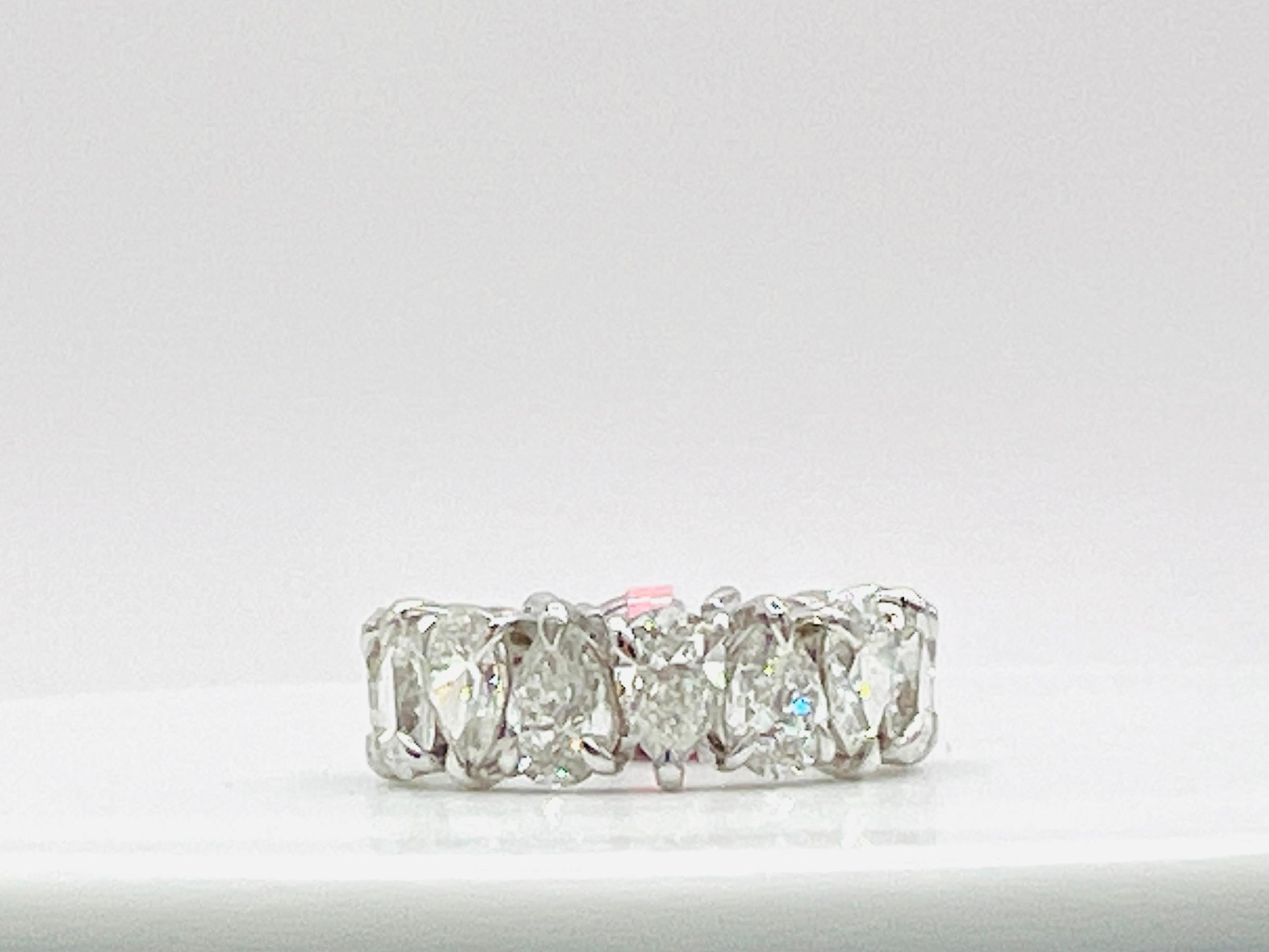 GIA White Diamond Pear Shape 0.50 Carat Each Eternity Ring in 18K White Gold For Sale 3