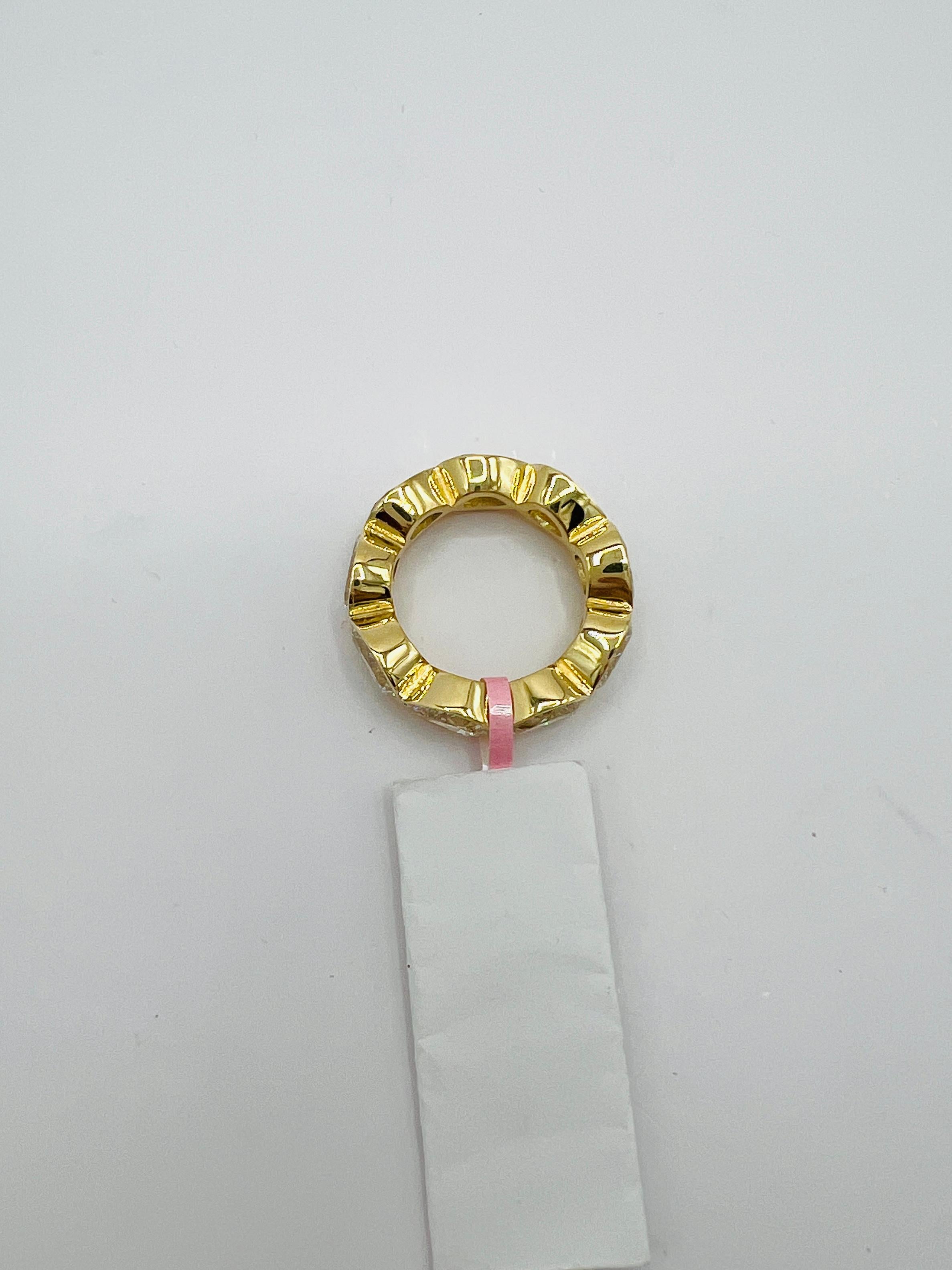 GIA White Diamond Pear Shape 1 Carat Each Eternity Band Ring in 18K Yellow Gold 3