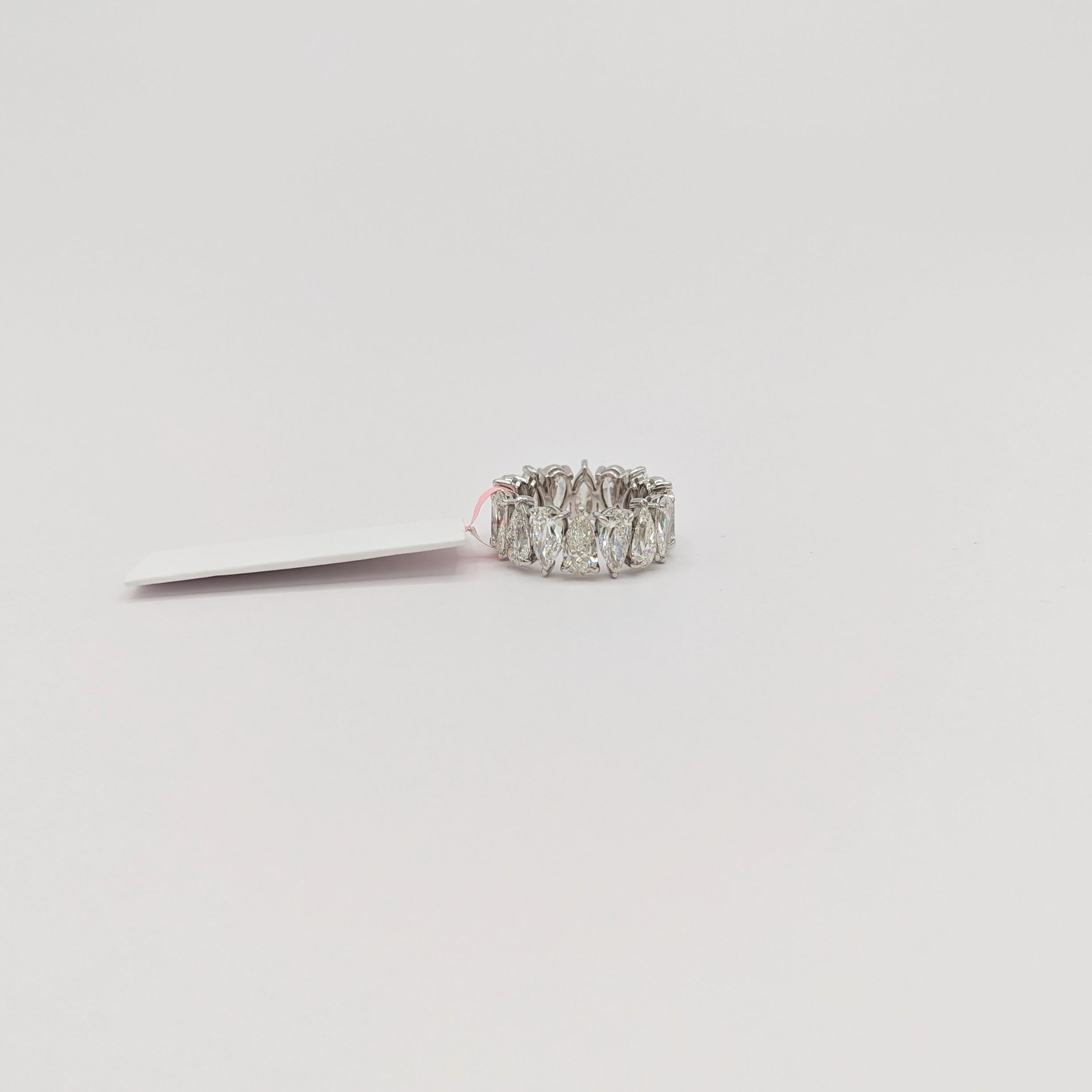GIA White Diamond Pear Shape Eternity Band in 18K White Gold 1