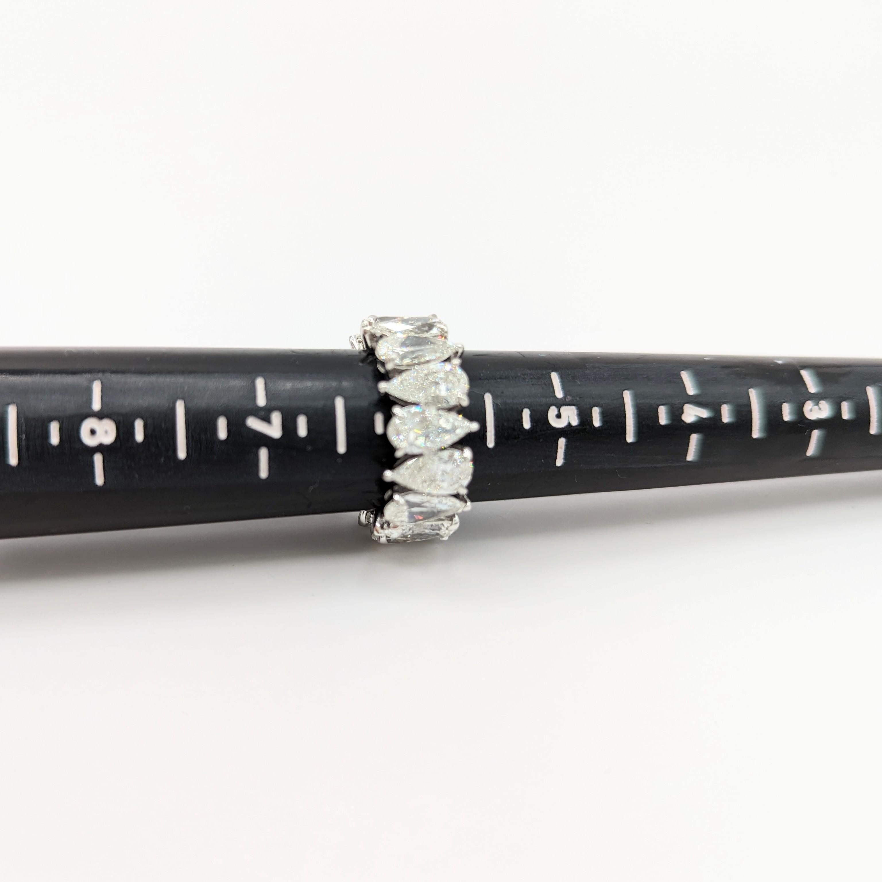 GIA White Diamond Pear Shape Eternity Band in 18K White Gold 2
