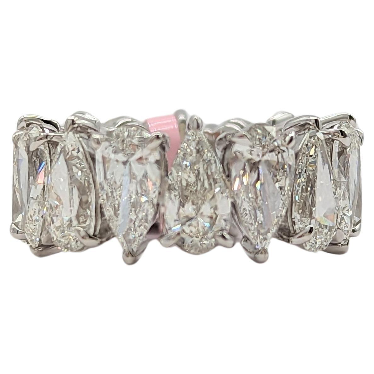 GIA White Diamond Pear Shape Cluster Earrings in 18K White Gold For