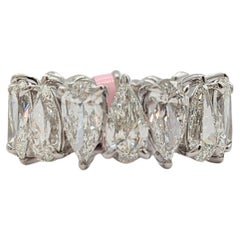 GIA White Diamond Pear Shape Eternity Band in 18K White Gold