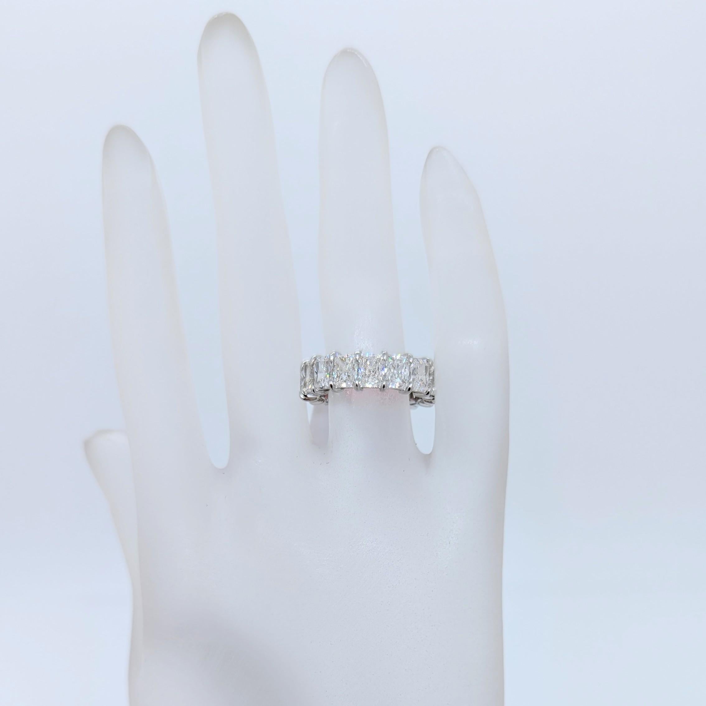 Radiant Cut GIA White Diamond Radiant Eternity Band in 18K White Gold For Sale