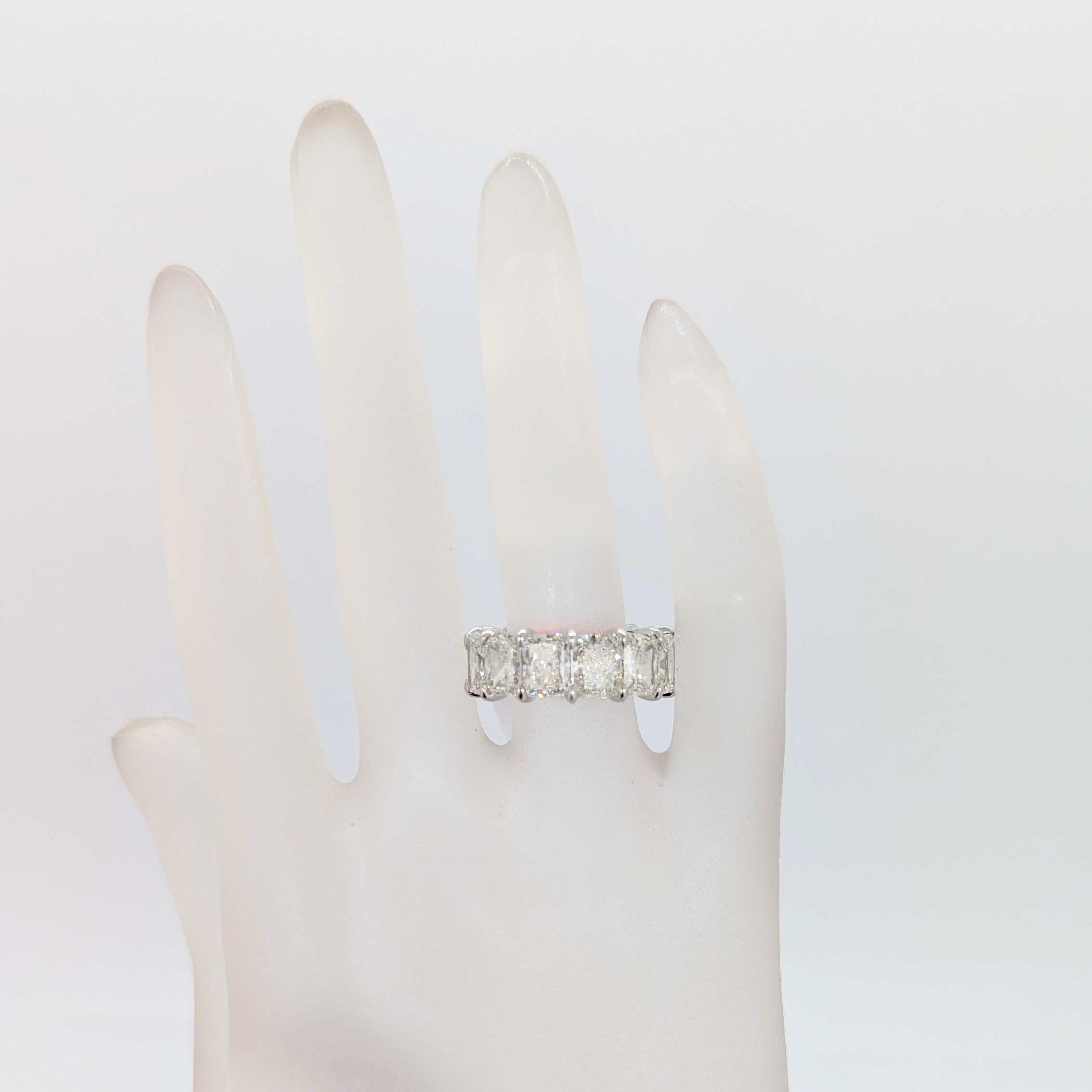 Radiant Cut GIA White Diamond Radiant Eternity Ring in 18K White Gold