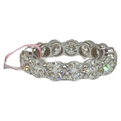 GIA Diamante bianco rotondo 0.40 ct. Ciascun anello a fascia per l'eternità in oro bianco 18 carati