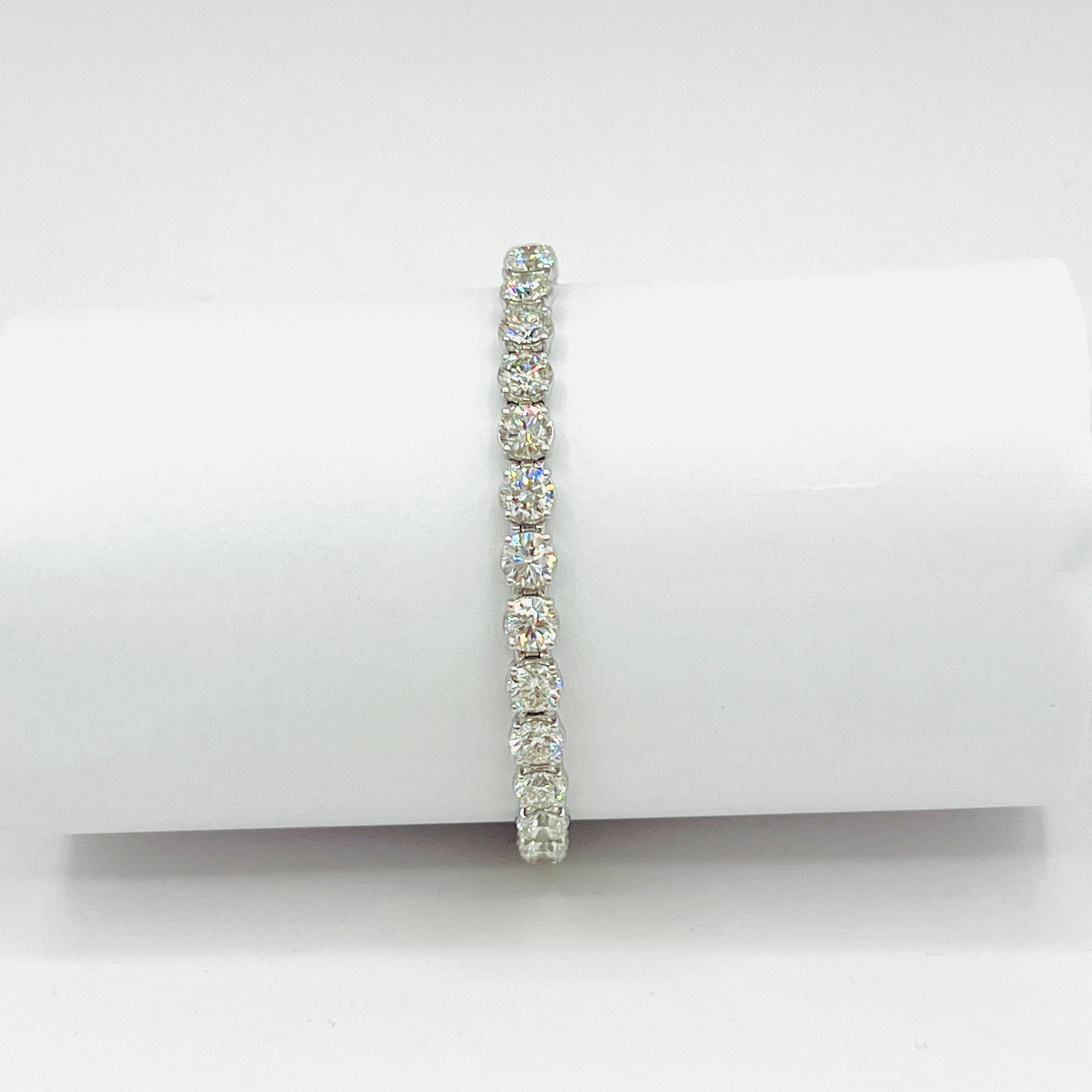 GIA Weißer Diamant Rundes 0,50 Karat jedes Tennisarmband aus 18 Karat Weißgold für Damen oder Herren