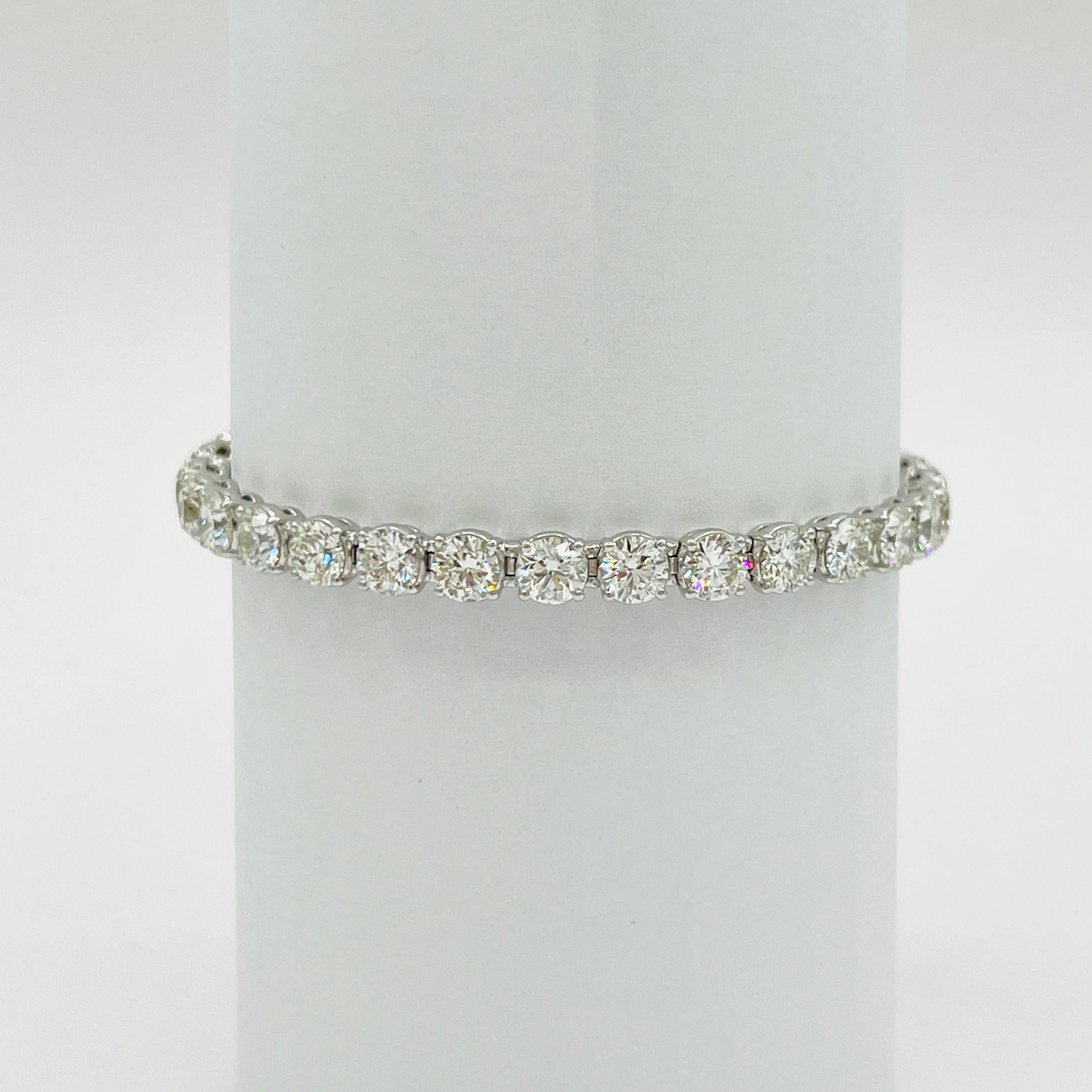 GIA Weißer Diamant Rundes 0,50 Karat jedes Tennisarmband aus 18 Karat Weißgold 1