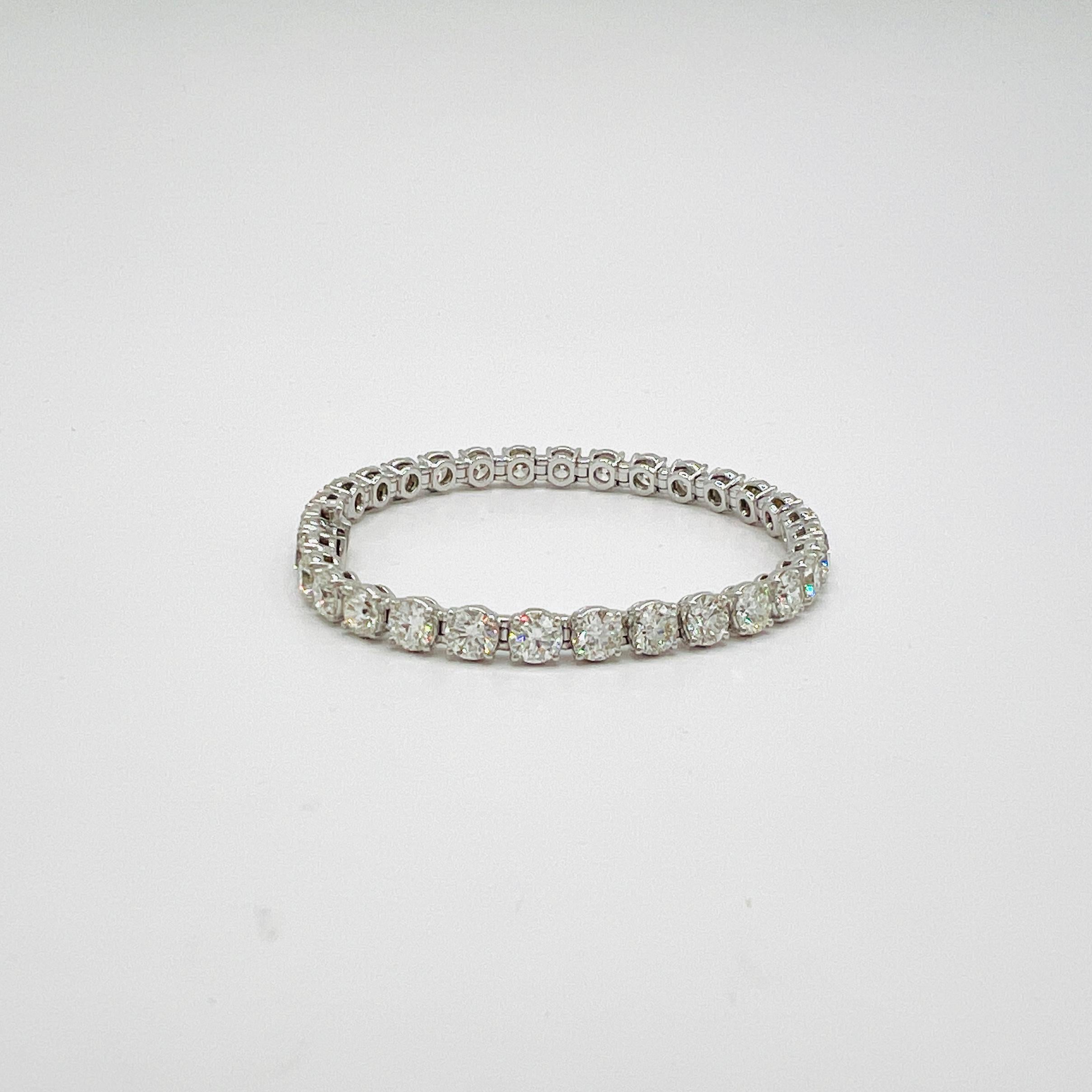 GIA Weißer Diamant Rundes 0,50 Karat jedes Tennisarmband aus 18 Karat Weißgold 4