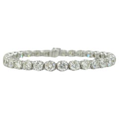 GIA White Diamond Round 0.50 Carat Each Tennis Bracelet in 18K White Gold