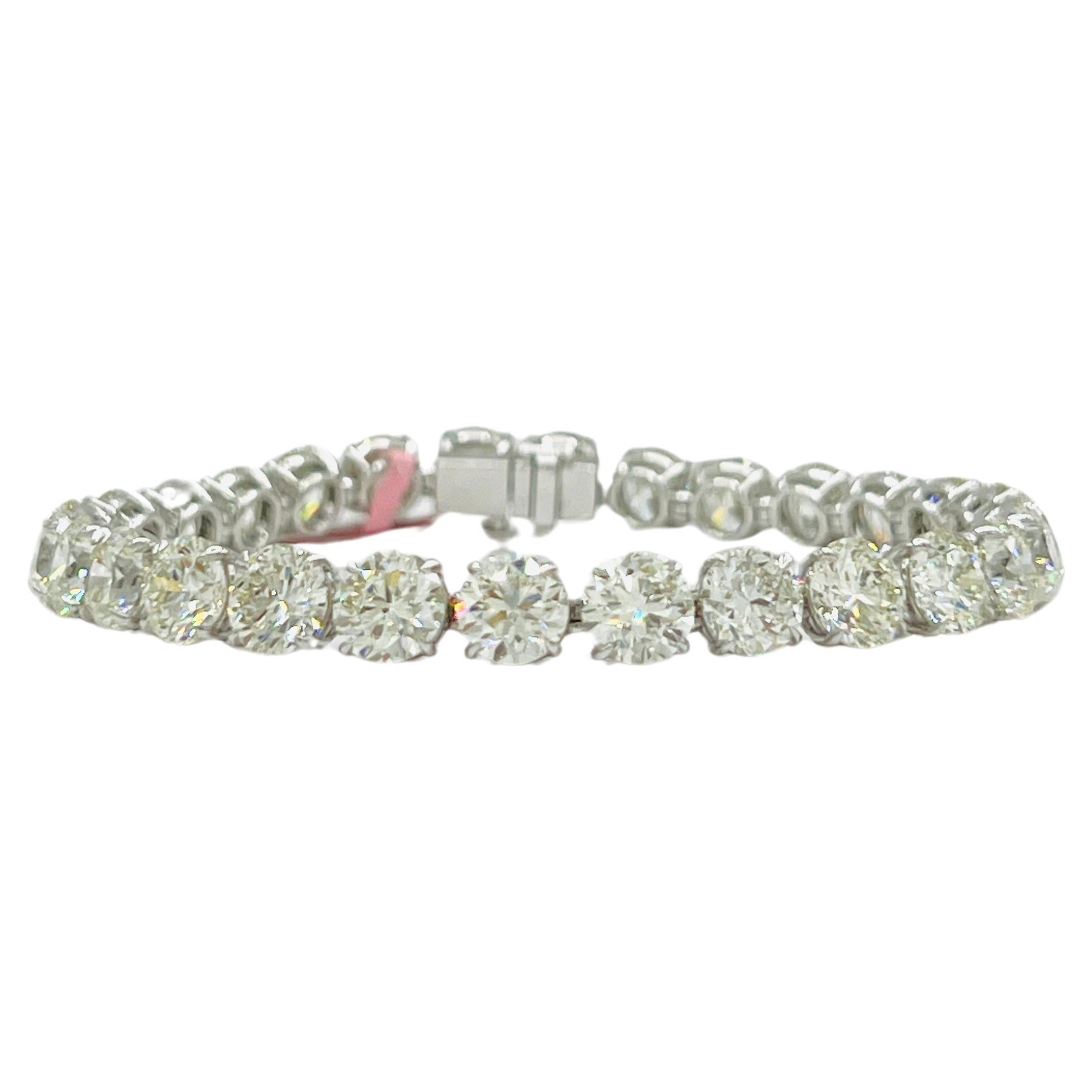 GIA Weißer Diamant Runder 0,90 Karat jedes Tennisarmband aus 18 Karat Weißgold