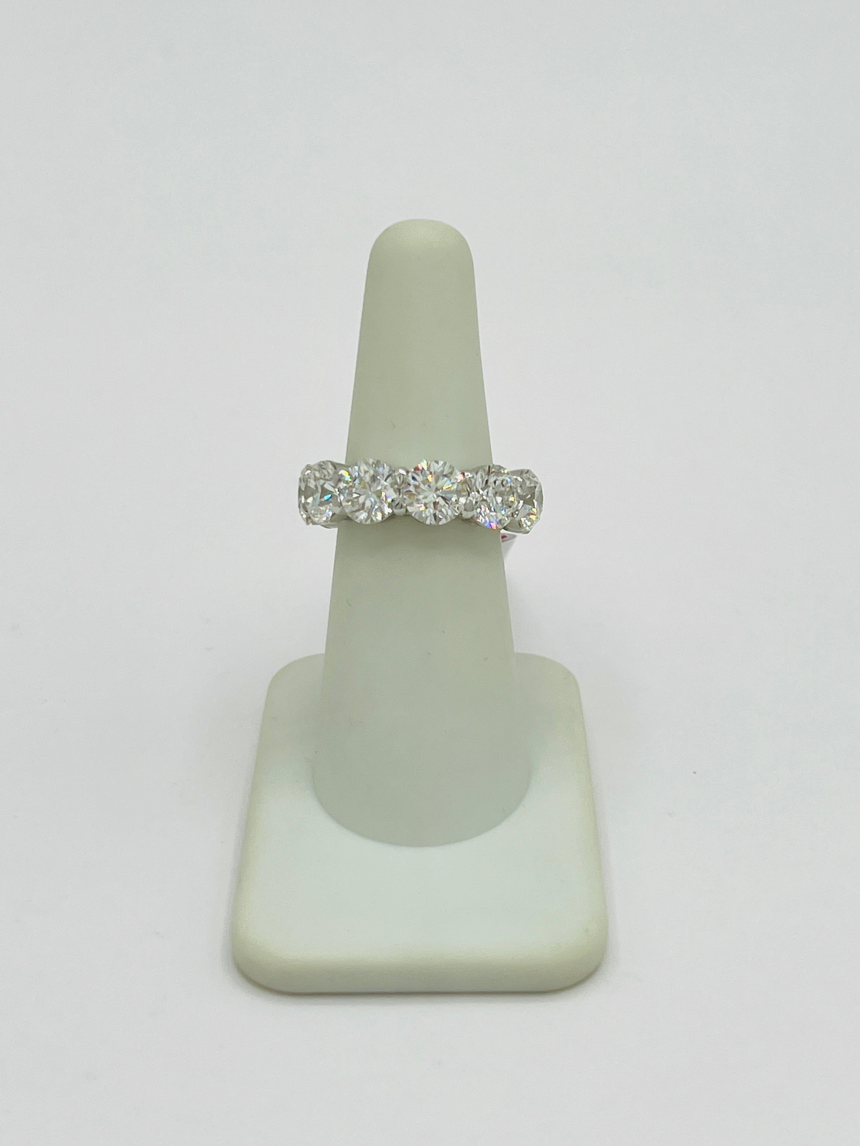 Women's or Men's GIA White Diamond Round 1 Carat Each Eternity Band Ring in 18K White Gold