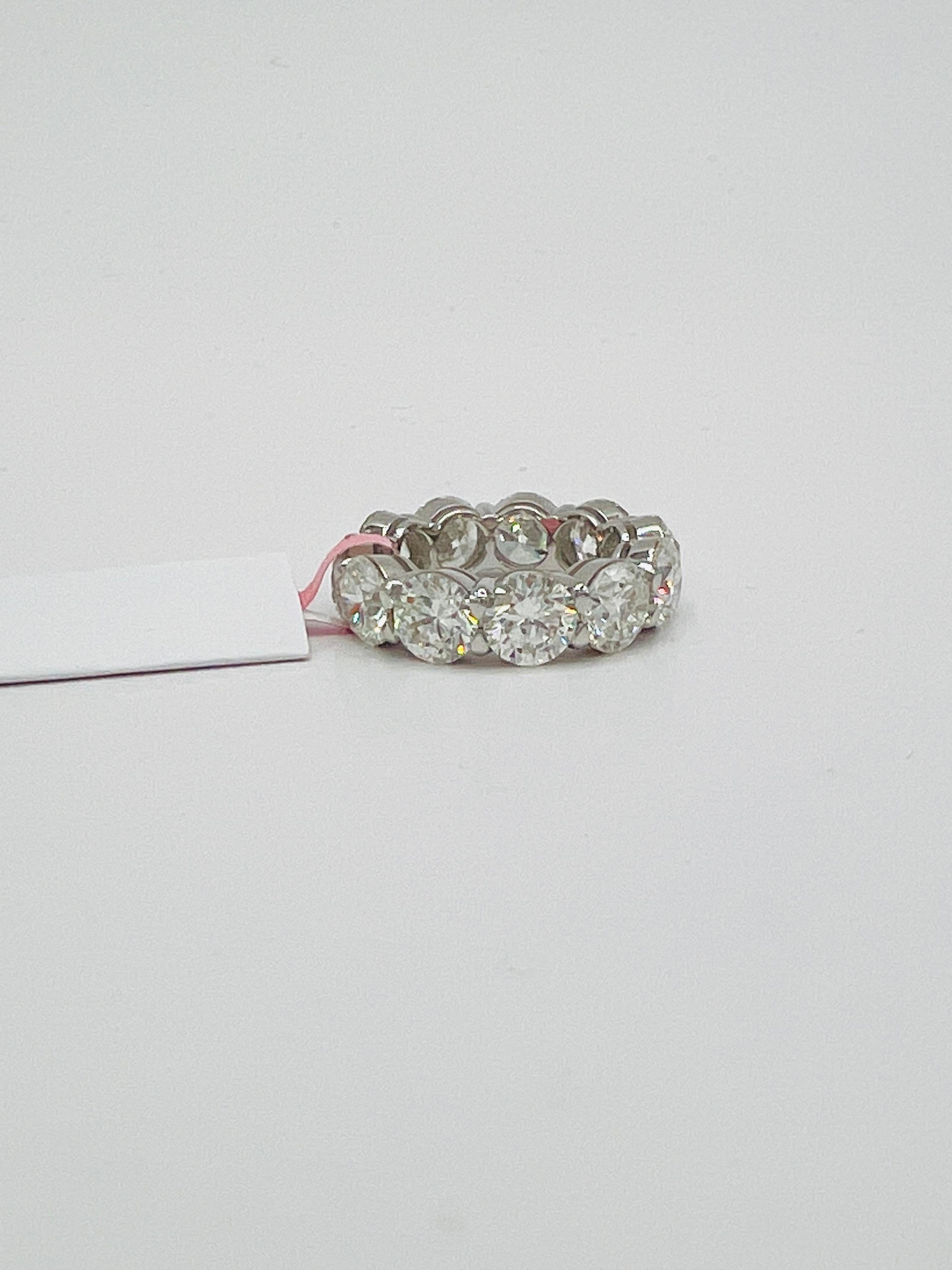GIA White Diamond Round 1 Carat Each Eternity Band Ring in 18K White Gold 1
