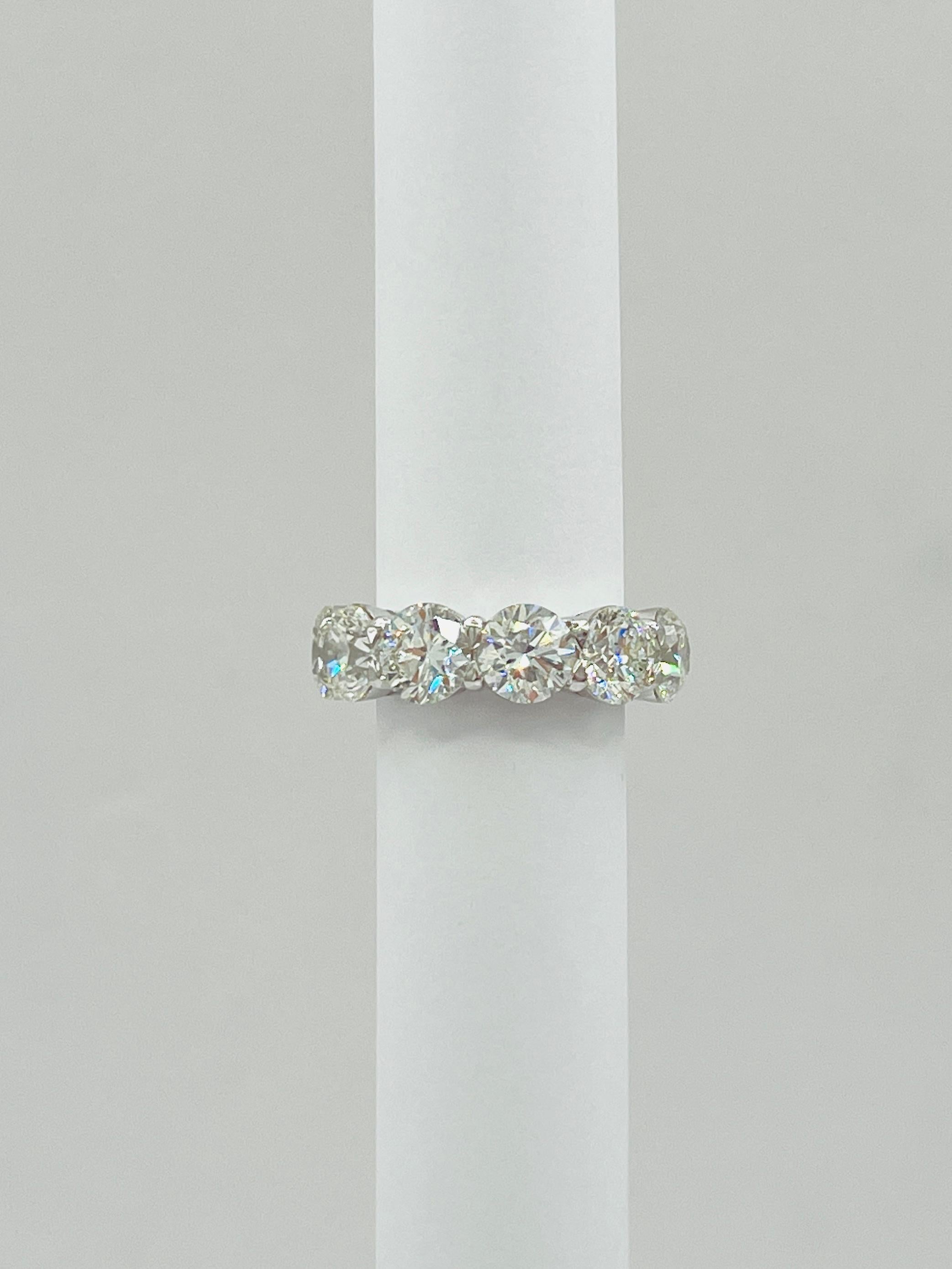 GIA White Diamond Round 1 Carat Each Eternity Band Ring in 18K White Gold 3