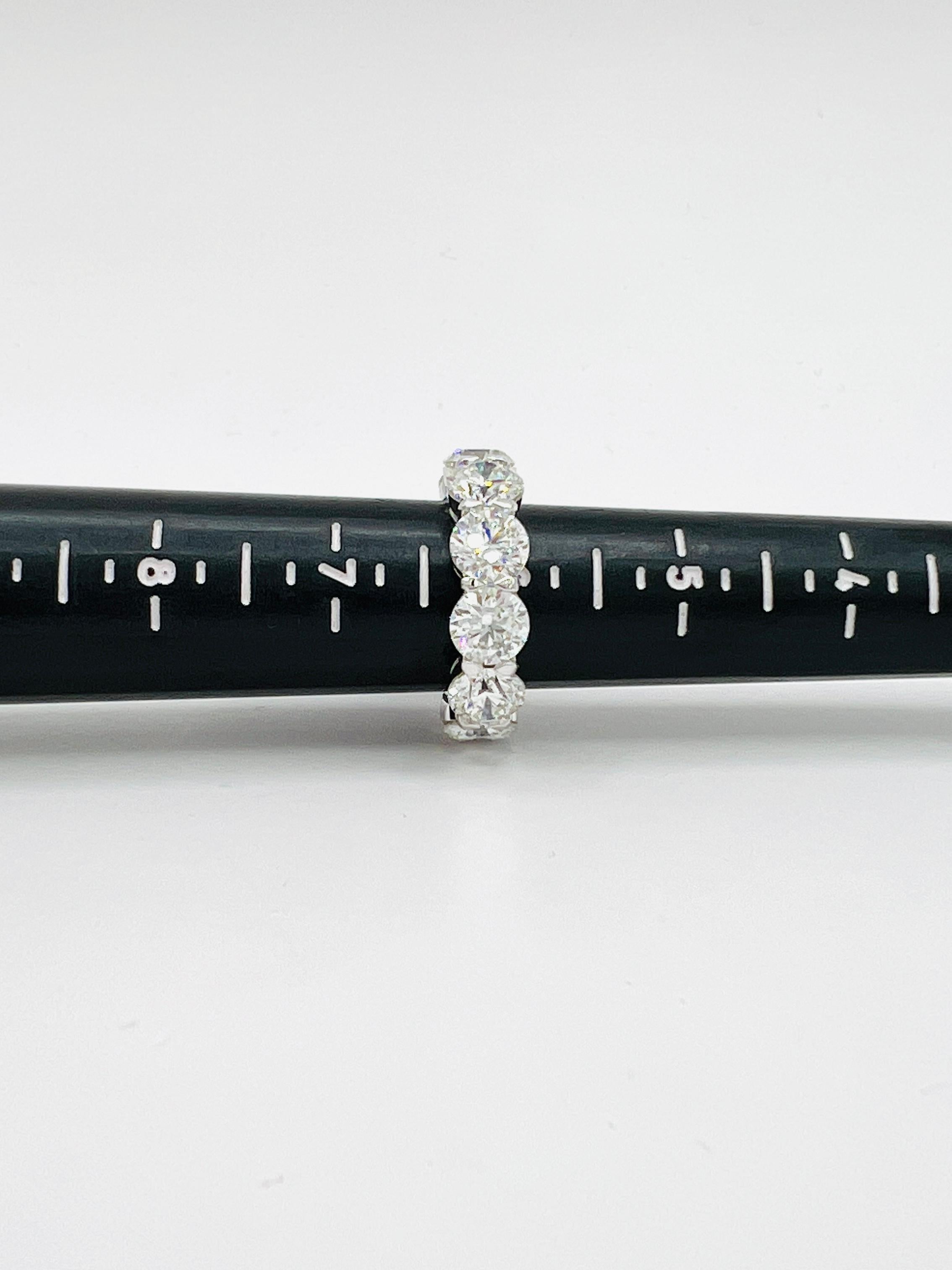 GIA White Diamond Round 1 Carat Each Eternity Band Ring in 18K White Gold 4