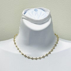 GIA White Diamond Round "Comet" Necklace in 18K Yellow Gold