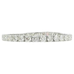 GIA Diamante blanco redondo de medio quilate cada uno Pulsera de tenis en oro blanco de 18 quilates