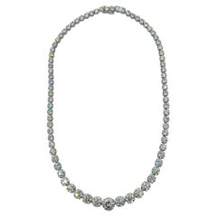 GIA Collar Riviera de Diamantes Blancos Redondos en Oro Blanco de 18 K