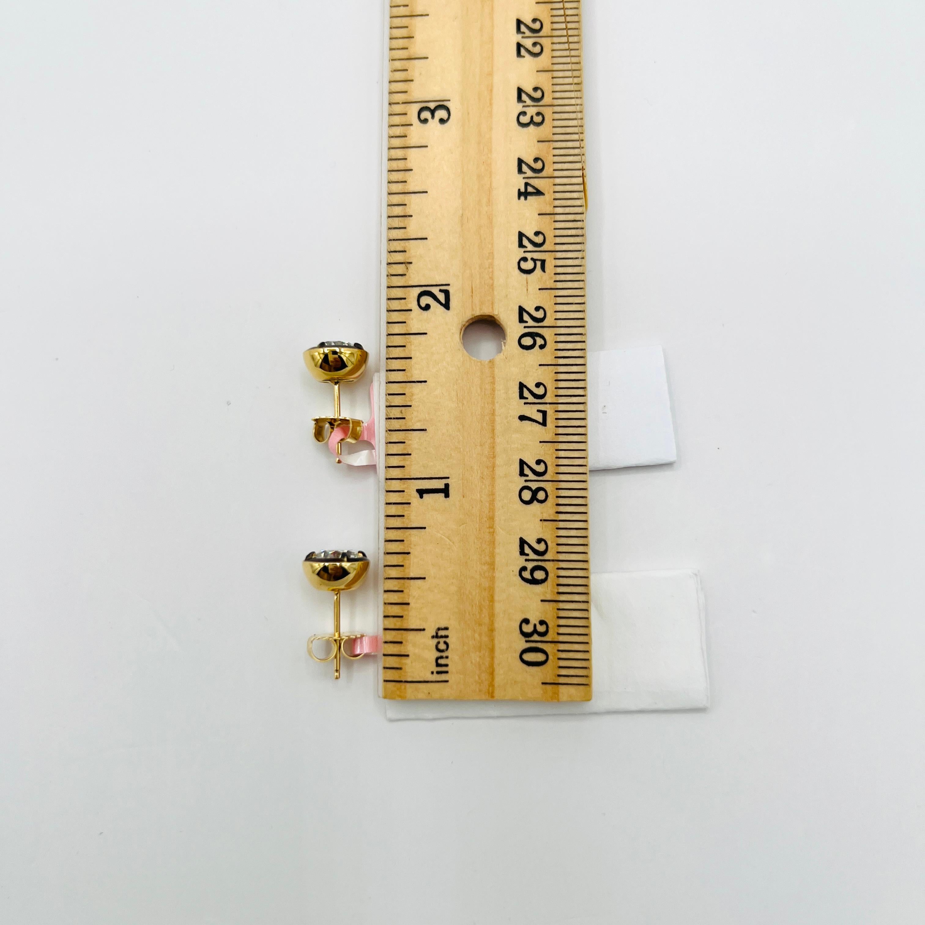 Orecchini a perno con diamante bianco GIA in rodio nero e oro giallo 18K in vendita 2