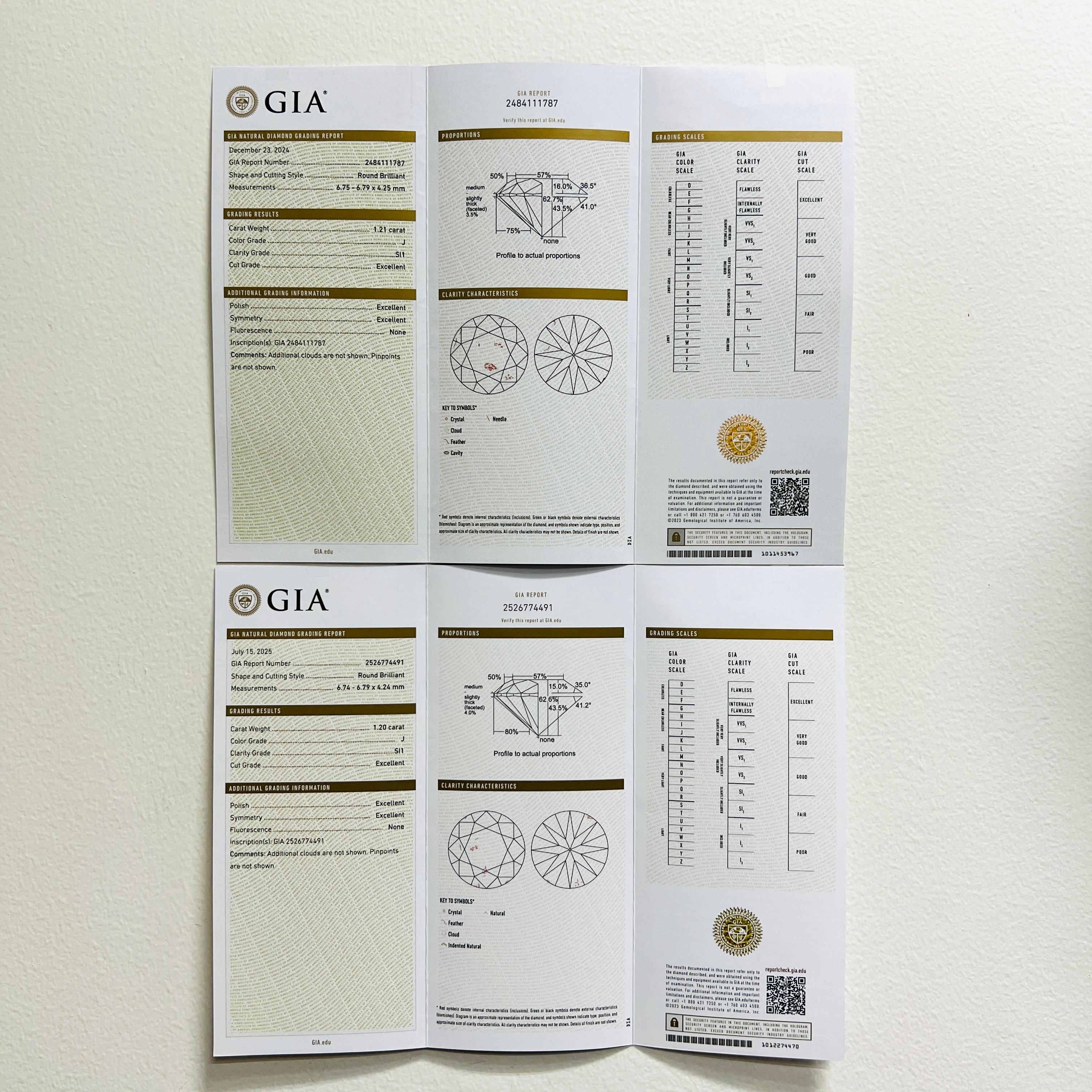 Orecchini a perno con diamante bianco GIA in rodio nero e oro giallo 18K in vendita 3