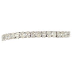 Bracelet tennis rond en or blanc 18 carats avec diamants blancs certifiés GIA
