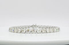 Bracelet tennis rond en or blanc 18 carats avec diamants blancs certifiés GIA