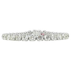 Bracelet tennis rond en or blanc 18 carats avec diamants blancs certifiés GIA