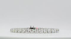 GIA White Diamond Round Tennis Bracelet in 18K White Gold
