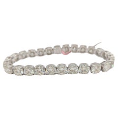 GIA White Diamond Round Tennis Bracelet in Platinum