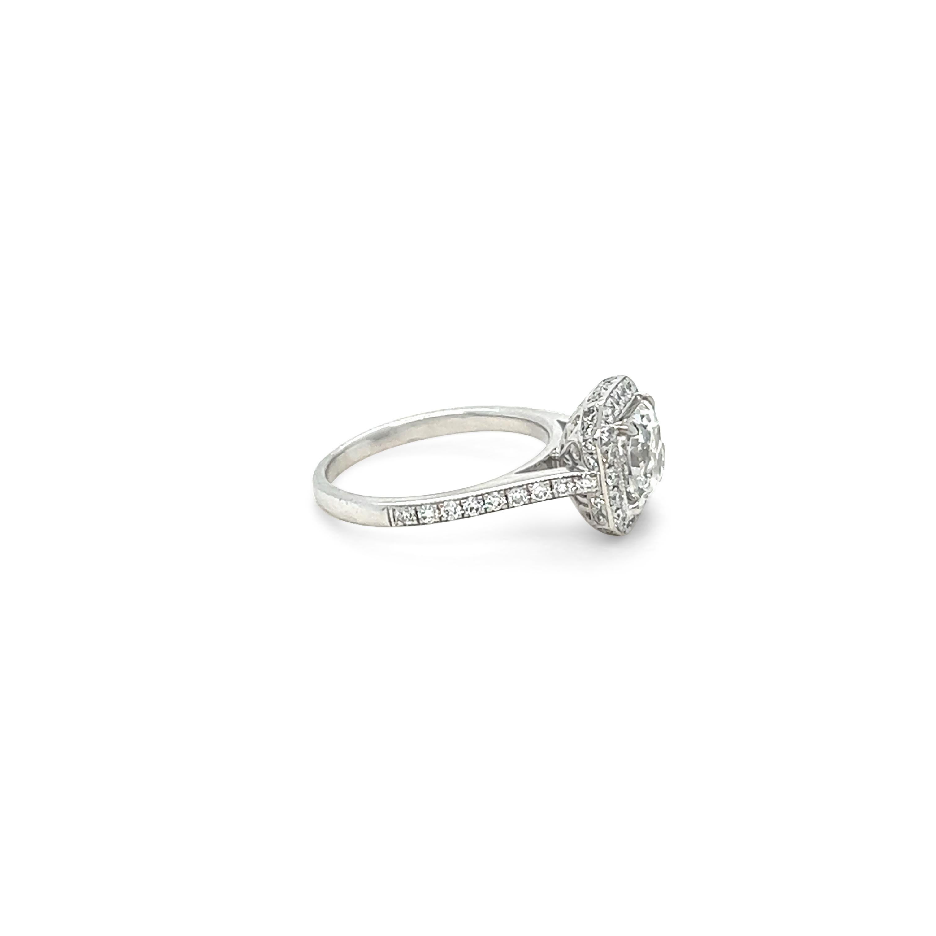 Women's GIA White Gold Asscher Cut Engagement Ring 1.56ct For Sale