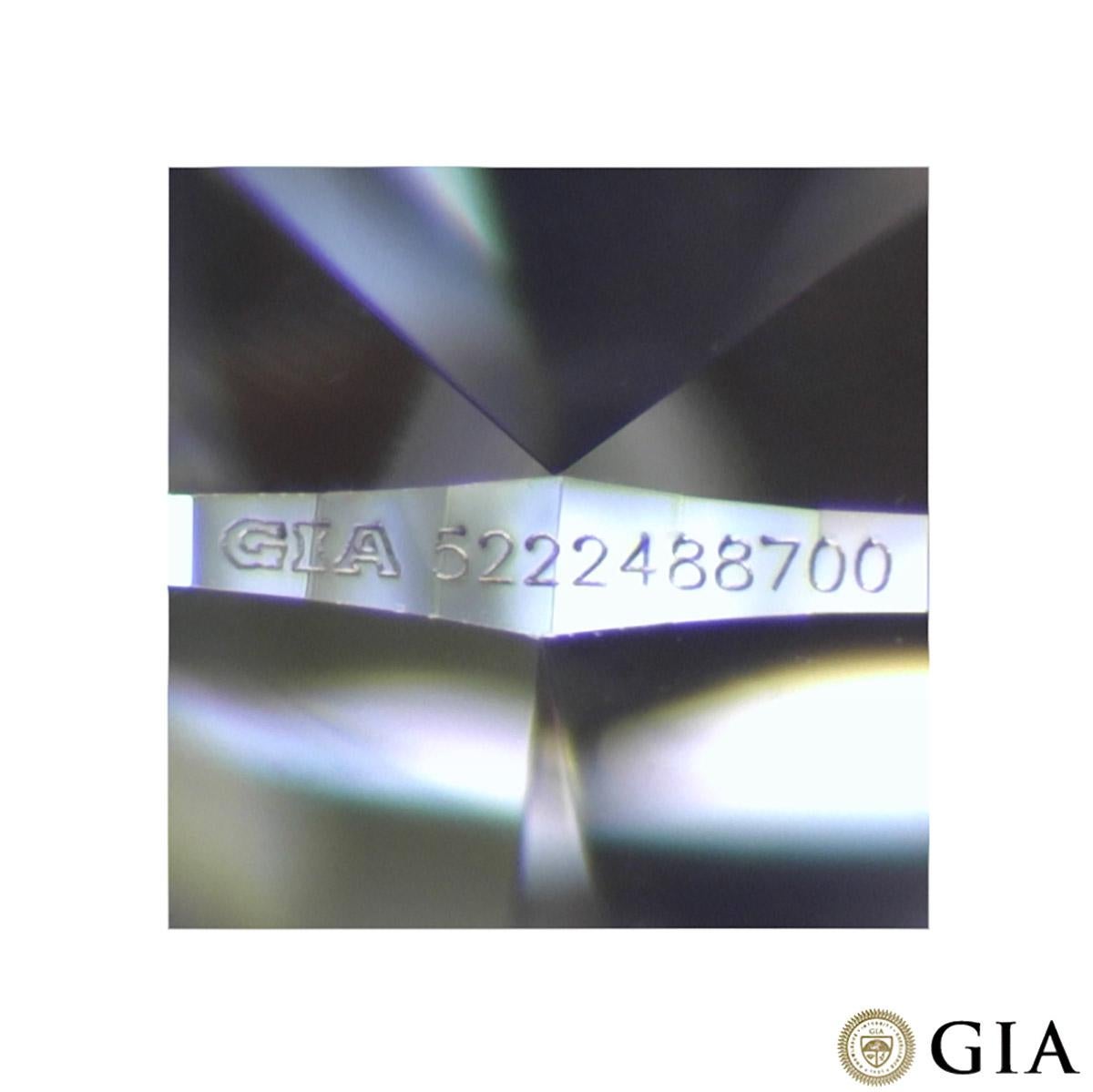 Women's GIA White Gold Round Brilliant Cut Diamond Ring 1.58ct Faint Yellow-Green/VS2 For Sale