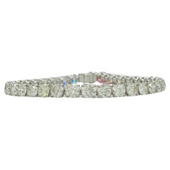 GIA White Round Brilliant Diamond Tennis Bracelet in 18K White Gold