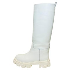 Gia X Pernille Teisbaek Tubular Leather Combat Knee Boots
