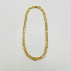 Collier Riviera en or jaune 18 carats avec diamants jaunes certifiés GIA