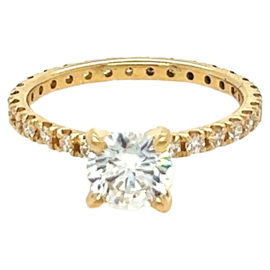 GIA Yellow Gold Diamond Solitaire Ring 0.80ct For Sale