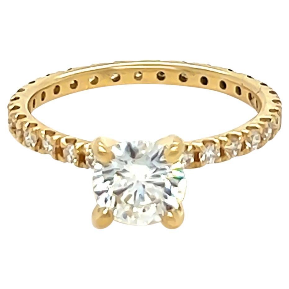 Solitärring aus Gelbgold mit GIA-Diamant 0,80 Karat im Angebot