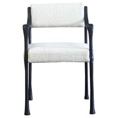 Giac Dining Chair with Aluminum Hand-Patinated Frame Contemporary Seating