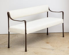 Giac Settee with Oil-Rubbed Bronze Hand Patinated Frame Contemporary Seating