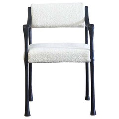 Giac Side/Dining Chair with Aluminum Hand-Patinated Frame Contemporary Seating