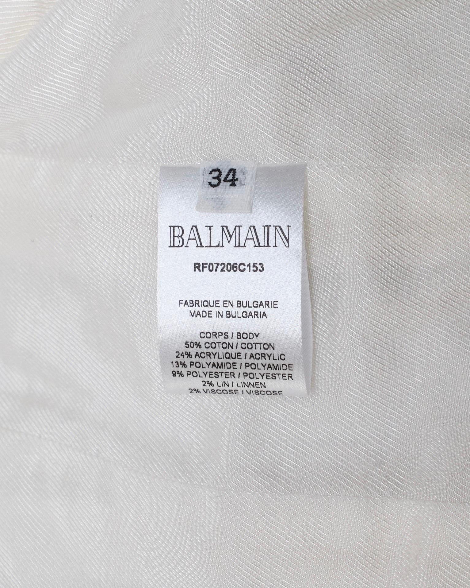 Giacca Balmain Cropped Tweed For Sale 6