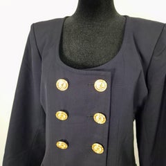 YSL rive gauche double-breasted navy blue jacket year 1992
