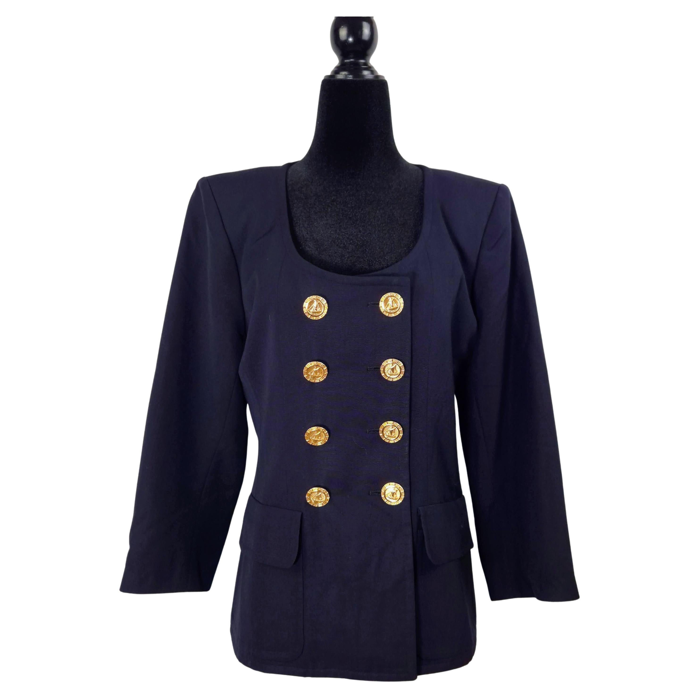 YSL rive gauche double-breasted navy blue jacket year 1992