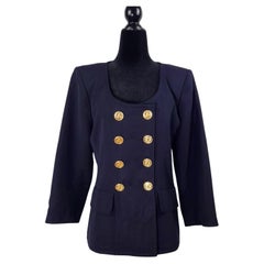 YSL rive gauche double-breasted navy blue jacket year 1992